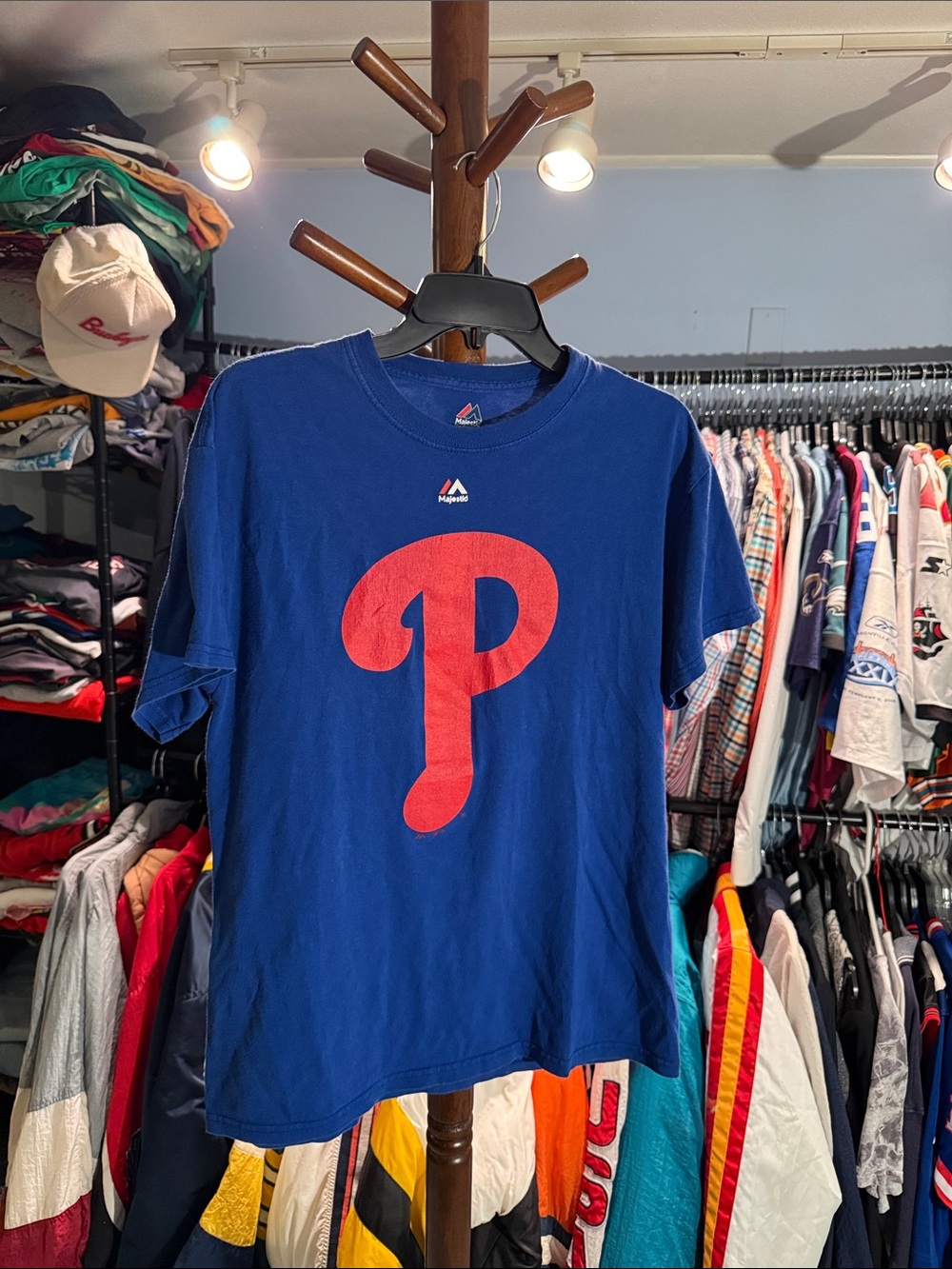 Majestic Blue Philadelphia Phillies Logo Tee